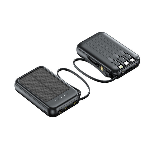 20,000mAh Solar Power Bank with Built-In Cables – Outdoor Charging Unit