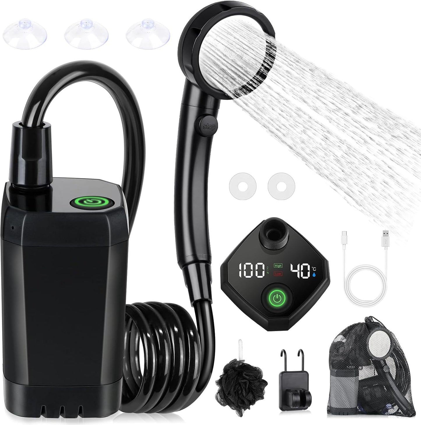 Rechargeable Portable Camping Shower – Outdoor Travel & Beach Rinse
