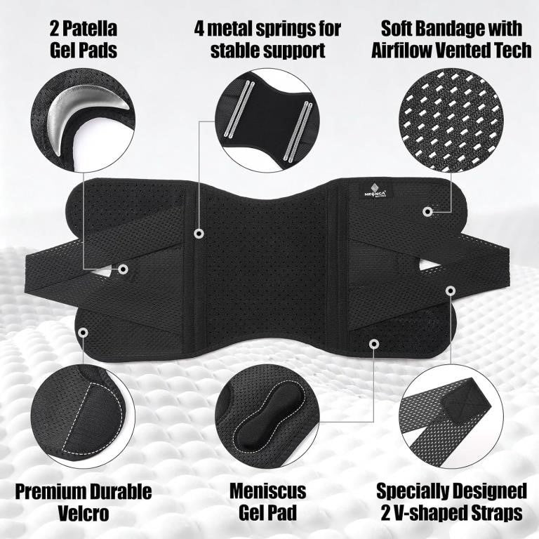 NEENCA Knee Brace with Side Stabilizers, Gel Pads & Adjustable Straps
