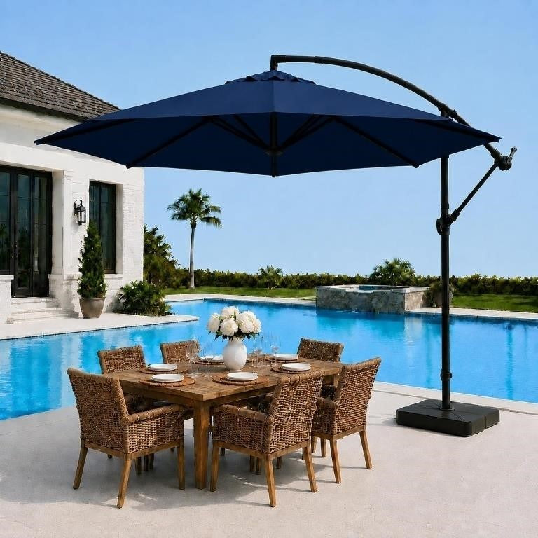 Cantilever Offset Patio Umbrella – Navy Blue