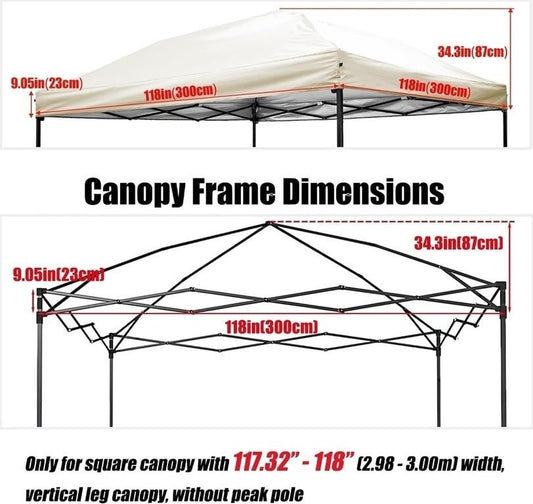 10x10 ft Beige Pop-Up Canopy Replacement Top – NEW