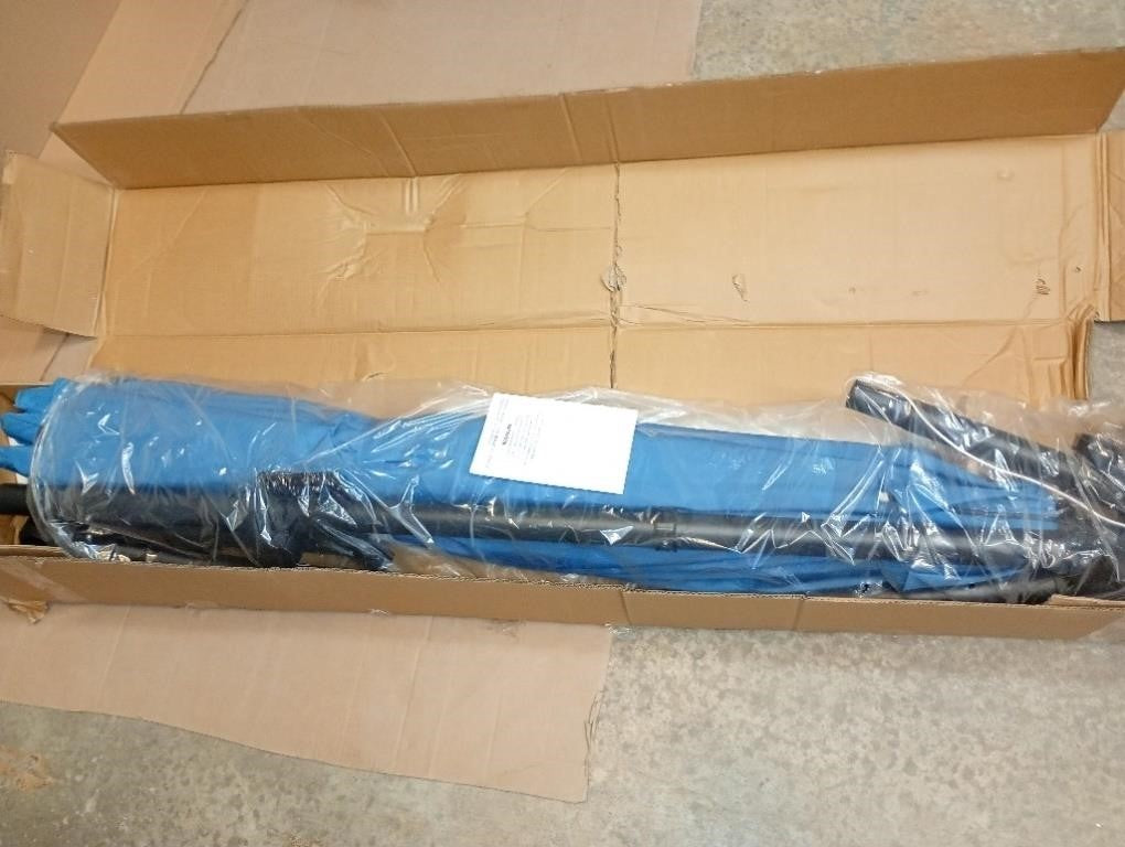 10 FT Offset Patio Umbrella with Lights – Navy Blue – NEW