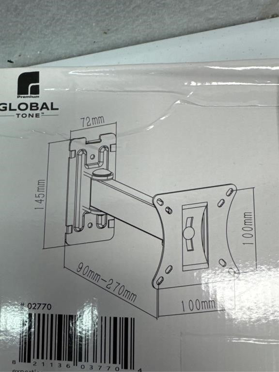 Global Tone Full-Motion TV Wall Mount – Fits 13”–27” TVs