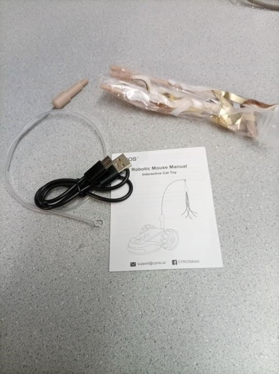 Interactive Robot Mouse Cat Toy with Feather Tails