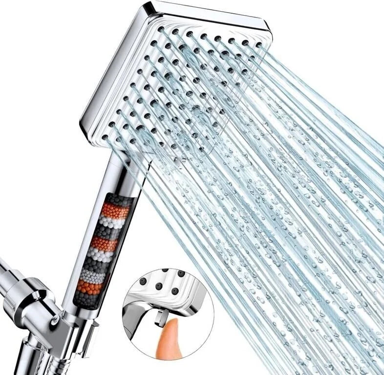 MAKEFIT Filtered Handheld Shower Head – 6 Spray Settings – Chrome