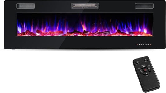 60" Wall-Mounted Electric Fireplace