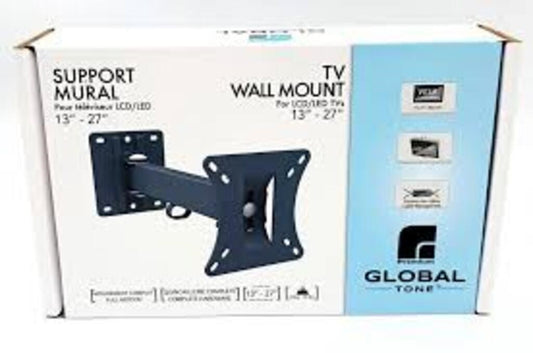 Global Tone Full-Motion TV Wall Mount – Fits 13”–27” TVs