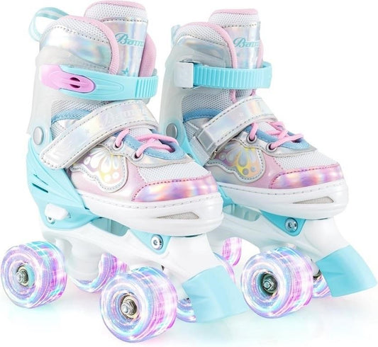 BABY JOY Adjustable Roller Skates – Light-Up Wheels