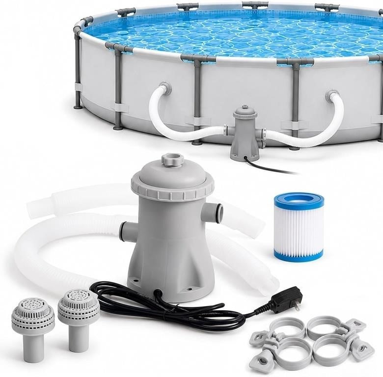 Electric Pool Filter Pump, 330 Gal System
