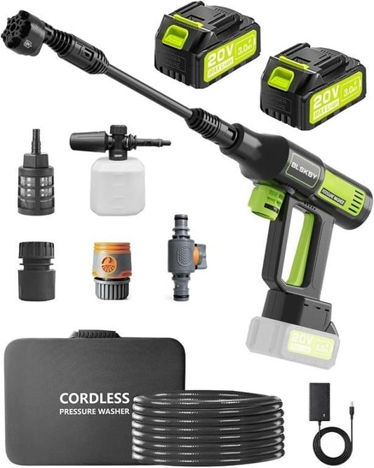 20V Cordless Pressure Washer – 2 Batteries + Accessories & Carrying Case