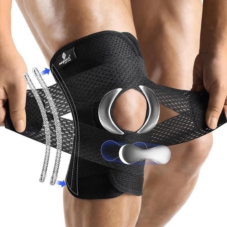 NEENCA Knee Brace with Side Stabilizers, Gel Pads & Adjustable Straps