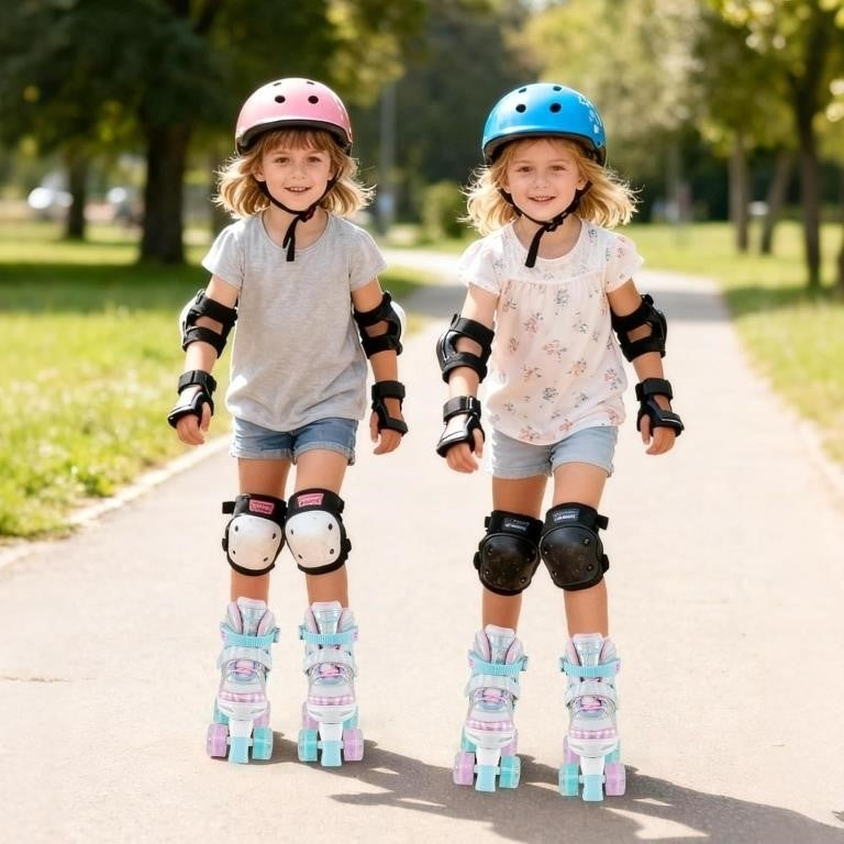 BABY JOY Adjustable Roller Skates – Light-Up Wheels